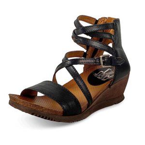 Miz Mooz Shay Wedge Sandal 9/9.5 (40) Black